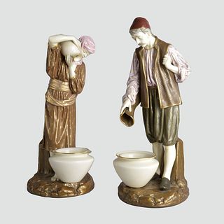 Pair of Royal Worcester Water Carriers