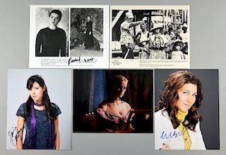 British Actress Autographs: 5 signed publicity photographs, signatures including; Rachel Weisz, Helen Mirren, Eve Best, Alice