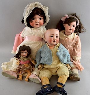 Heubach Hoppelsdorf doll '320 10', another and two other German dolls, (4),