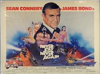 James Bond Never Say Never Again (1983) British Quad film poster, starring Sean Connery, artwork by Renato Casaro, Warner Bro