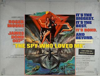James Bond The Spy Who Loved Me (1977) British Quad film poster, starring Roger Moore, United Artists, folded, 30 x 40 inches