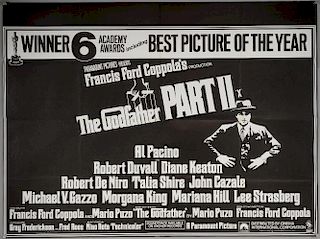 The Godfather Part II (1974) British Quad film poster, starring Marlon Brando, Paramount, folded, 30 x 40 inches