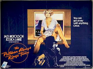 The Postman Always Rings Twice (1981) British Quad film poster, starring Jack Nicholson, artwork by Vic Fair, Lorimar, folded