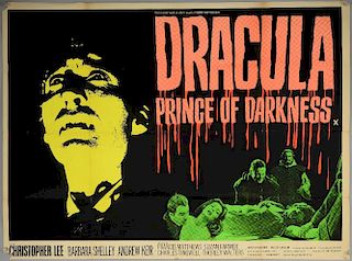 Dracula Prince of Darkness (1966) British Quad film poster, starring Christopher Lee, Hammer Film Production, Warner Pathe, f