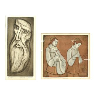 Two (2) Irving Amen (1918 - 2011) Etchings
