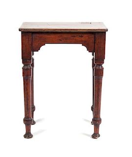 An American Painted Oak Writing Table, Height 30 x width 24 x depth 17 inches.