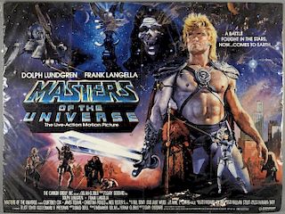 Masters of the Universe (1987) British Quad film poster, starring Dolph Lundgren, Cannon, folded, 30 x 40 inches