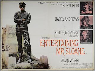 Entertaining Mr. Sloane (1969) British Quad film poster, movie by Joe Orton, Anglo Amalgamated, folded, 30 x 40 inches