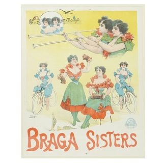 Paolo Henri (20th C.) Bragga Sisters Ad Poster
