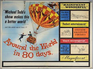 Around The World In 80 Days (1957) British Quad film poster, United Artists, folded, 30 x 40 inches