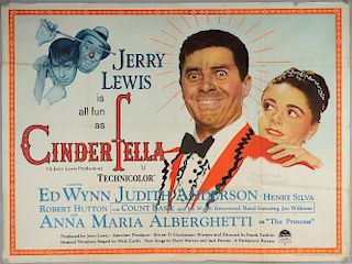 Cinderfella (1960) British Quad film poster, starring Jerry Lewis & Judith Anderson, artwork by Norman Rockwell, Paramount, f