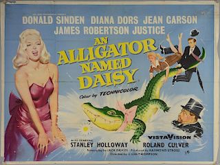 An Alligator Named Daisy (1955) British Quad film poster, starring Donald Sinden & Diana Dors, Rank, folded, 30 x 40 inches