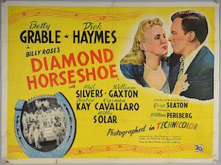 The Diamond Horseshoe (1945) British Quad film poster, starring Betty Grable & Dick Haymes, 20th Century Fox, folded, 30 x 40