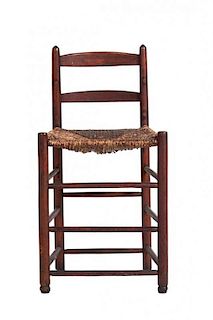 An American Oak Shaker Chair, Height 35 1/2 inches.