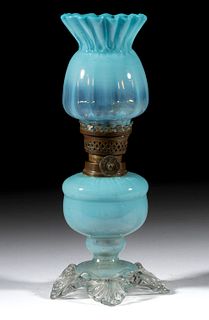 PANEL-OPTIC OPALESCENT ART GLASS MINIATURE LAMP