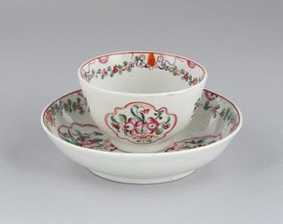 CHINESE EXPORT FAMILLE ROSE TEA BOWL AND SAUCER