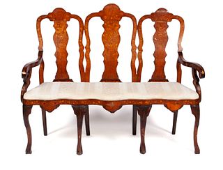BAROQUE STYLE MARQUETRY SETTEE