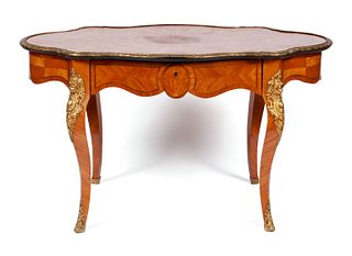 LOUIS XV STYLE INLAID PARLOR TABLE
