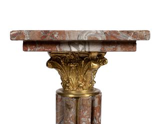 REEDED MARBLE COLUMN WITH ORMOLU MOUNTS