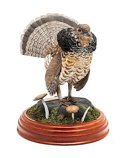 A Wood Carving of a Partridge, Gary Eigenberger, Height 12 1/2 inches.