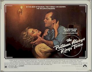 The Postman Always Rings Twice (1981) British Quad film poster & Half Sheet film poster, starring Jack Nicholson, Paramount, 