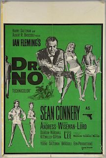 James Bond Dr. No (Re-release) British Double Crown film poster, starring Sean Connery, United Artists, folded, 20 x 30 inche