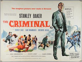 20 British Quad film posters including The Criminal, The Green Berets, Go Tell The Spartans, The Mackintosh Man / Cahill, A W