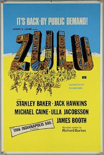 Zulu (1964) British Double Crown film poster, starring Stanley Baker, Jack Hawkins & Michael Caine, Paramount, folded, 20 x 3