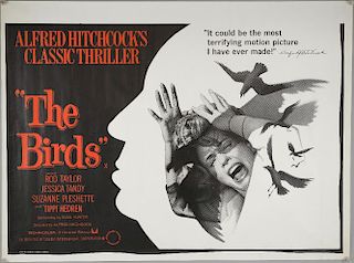 12 British Quad film posters including The Birds (R-1980), Farewell My Lovely, Last Tango In Paris / Everything You Always Wa