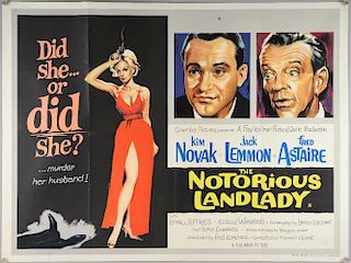 Two British Quad film posters The Notorious Landlady (1961), starring Kim Novak, Jack Lemmon & Of Love and Desire (1963), fol