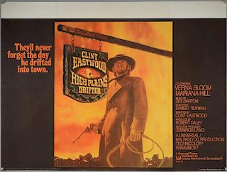 High Plains Drifter (1973) British Quad film poster, starring Clint Eastwood, Universal, folded 30 x 40 inches