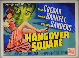 Hangover Square (1945) British Quad film poster, based on the novel by Patrick Hamilton, 20th Century Fox, folded, 30 x 40 in