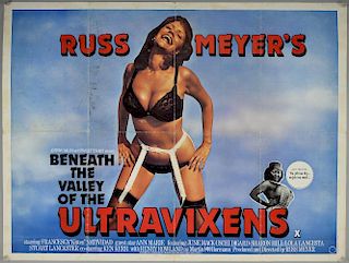 Beneath The Valley of the Ultravixens (1979) British Quad film poster, Russ Meyer movie, Gibshell, folded, 30 x 40 inches