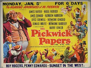 The Pickwick Papers (1952) British Quad film poster, from the Charles Dickens novel, Renown, folded, 30 x 40 inches