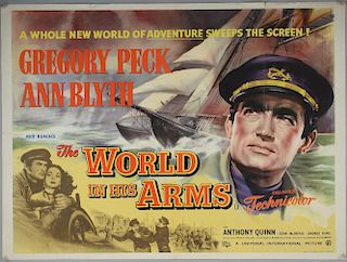 The World In His Arms (1952) British Quad film poster, starring Gregory Peck & Ann Blyth, Universal-International, folded, 30