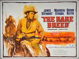The Rare Breed (1963) British Quad film poster, Western starring James Stewart, Universal-International, folded, 30 x 40 inch