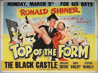 Top of the Form (1953) British Quad film poster, starring Ronald Shiner, Universal-International, folded, 30 x 40 inches
