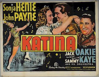 Katina (Iceland) (1942) British Quad film poster, starring Sonja Henie & John Payne, 20th Century Fox, folded, 30 x 40 inches