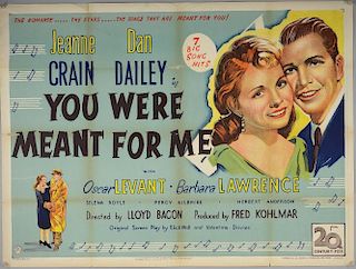 You Were Meant For Me (1948) British Quad film poster, starring Jeanne Crain & Dan Dailey, 20th Century Fox, folded, 30 x 40 