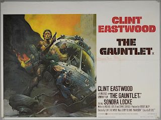 Three Clint Eastwood British Quad film posters including The Gauntlet, Every Which Way But Loose / The In-Laws & A Perfect Wo
