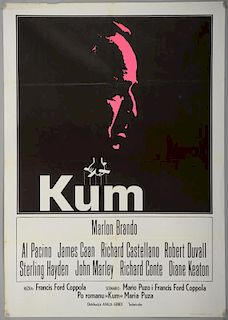 The Godfather (1972) Yugoslavian film poster, starring Marlon Brando, Paramount, folded, 28 x 39 inches