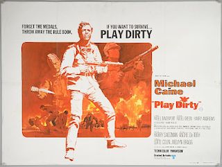 Play Dirty (1969) British Quad film poster, starring Michael Caine, United Artists, folded, 30 x 40 inches