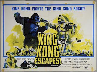 King Kong Escapes (1963) British Quad film poster, Japanese / American Sci-Fi, TOHO Pictures, folded, 30 x 40 inches