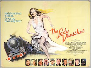 The Lady Vanishes (1979) British Quad film poster, Hammer Productions, folded, 30 x 40 inches