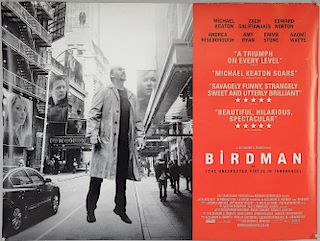 22 British Quad film posters including Birdman, The Interview, Spiderman 2 (x 2), Blood, Watchmen, Inside Out, Captain Americ