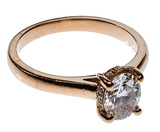 14k Rose Gold and Diamond Ring