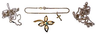 14k Yellow Gold and Opal Pendant and Necklace Assortment