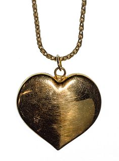 18k Yellow Gold Heart Pendant on 14k Yellow Gold Necklace