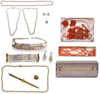 Pearl, Coral and Costume Jewelry Assortment