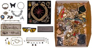 Platinum, Gold, Silver, Rhinestone and Costume Jewelry Assortment